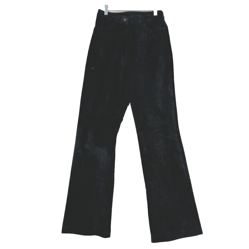 Danier Pants Women 4 Black Leather Suede Pants Boot Cut Neutral‎ Edgy Rocker